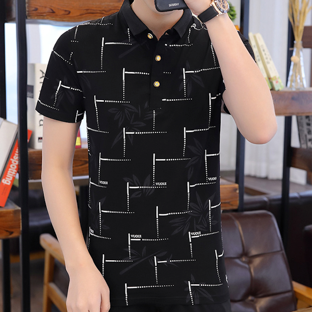Polo Shirt for Men with Floral Patterns