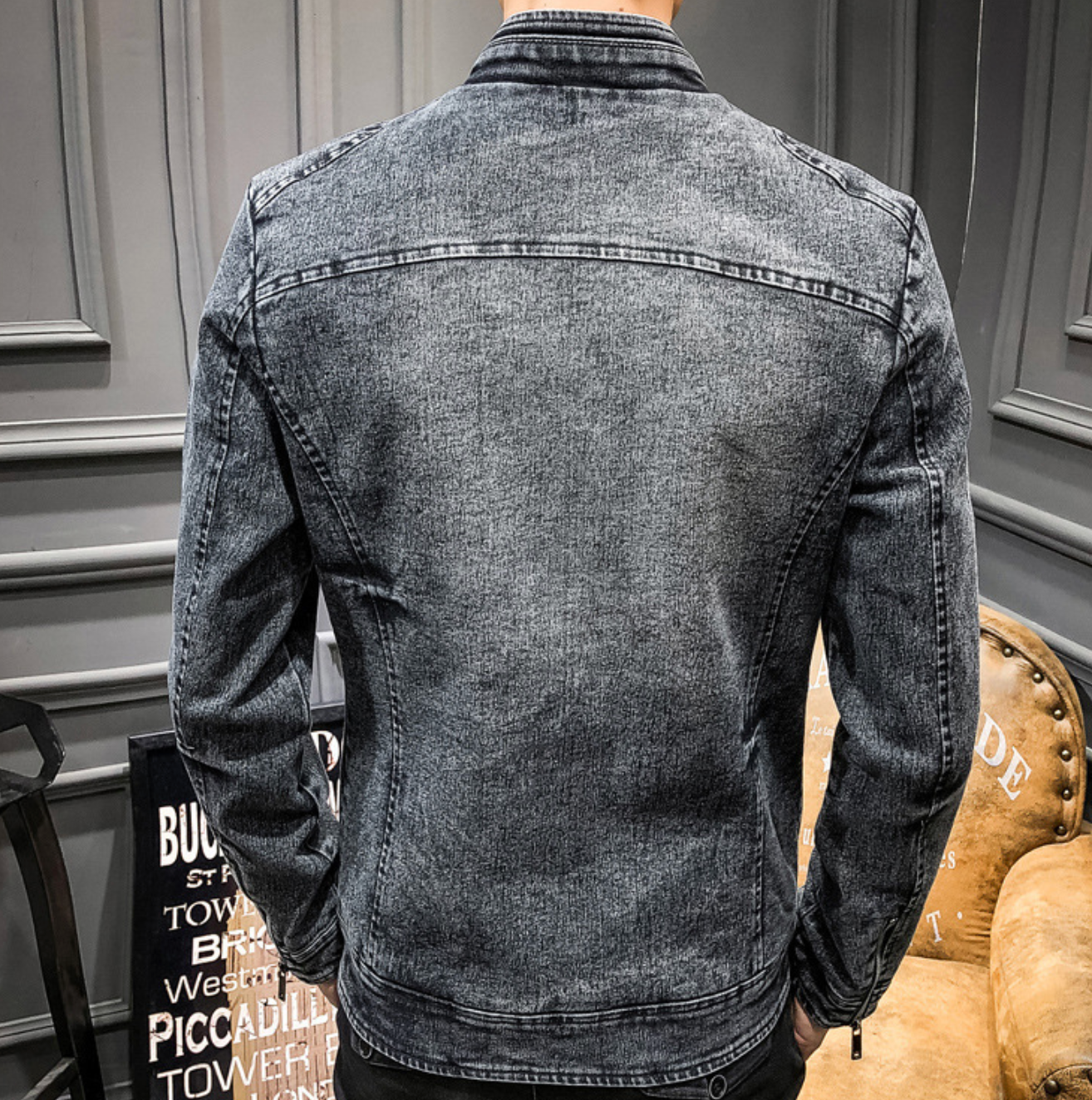 Men's Motorcycle Denim Jacket