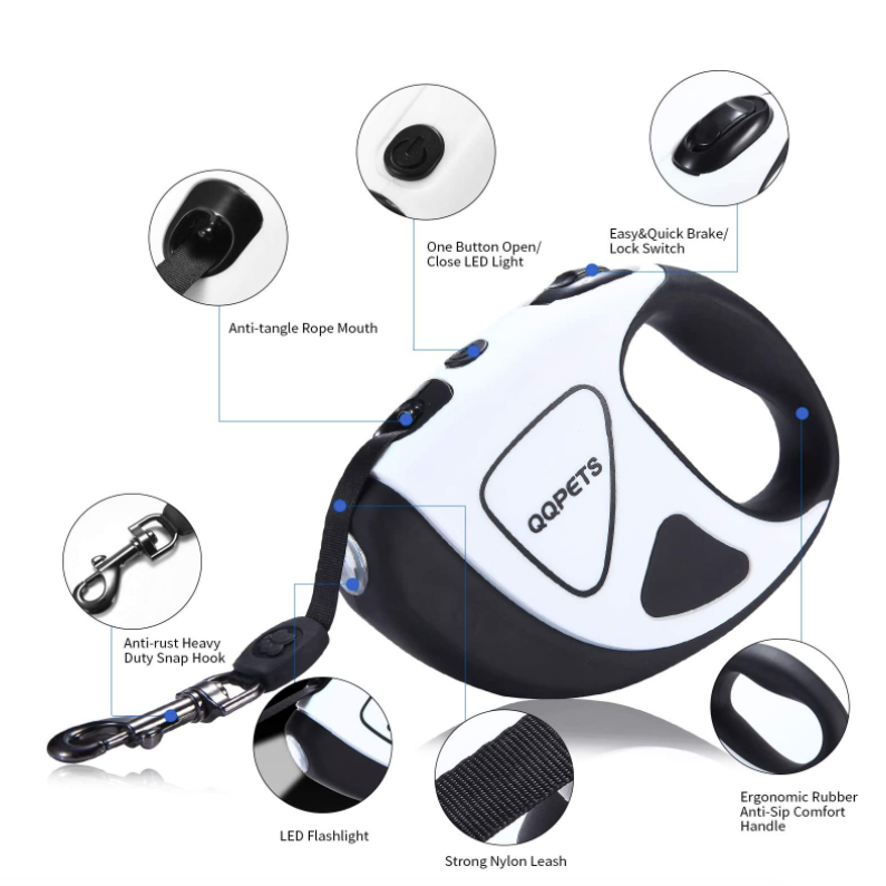Retractable Canine Leash with Brilliant LED Torch