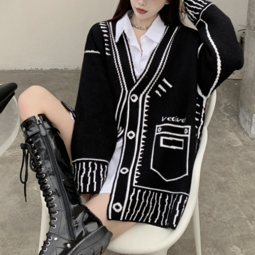 Batwing Cardigan for Women with Exquisite Print