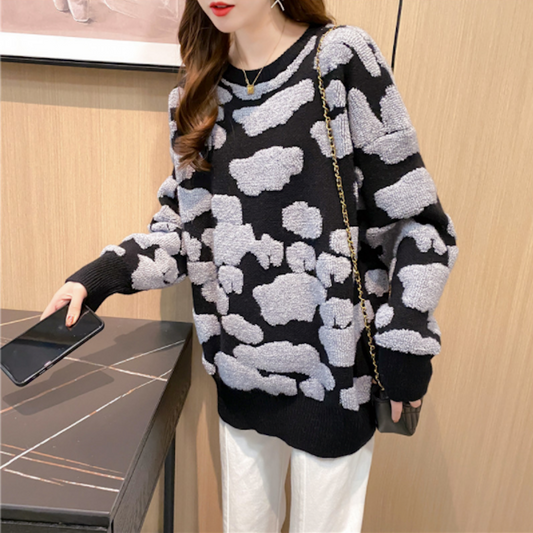 Two-Toned Round Sweater for Women