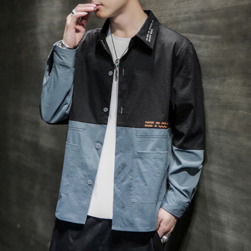 Long Sleeve Two-Toned Casual Men's Shirt