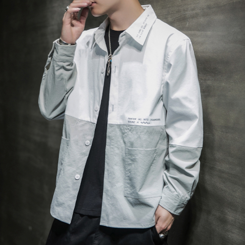 Long Sleeve Two-Toned Casual Men's Shirt