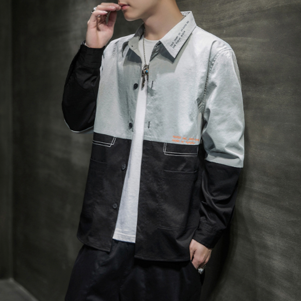 Long Sleeve Two-Toned Casual Men's Shirt