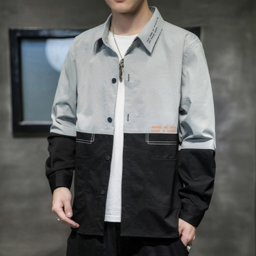 Long Sleeve Two-Toned Casual Men's Shirt