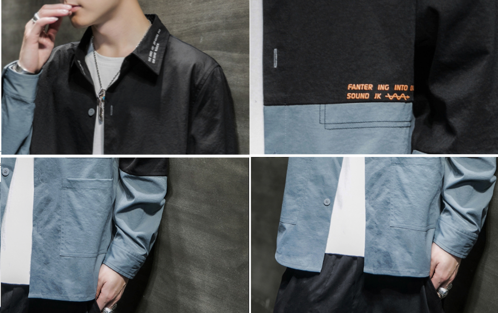 Long Sleeve Two-Toned Casual Men's Shirt