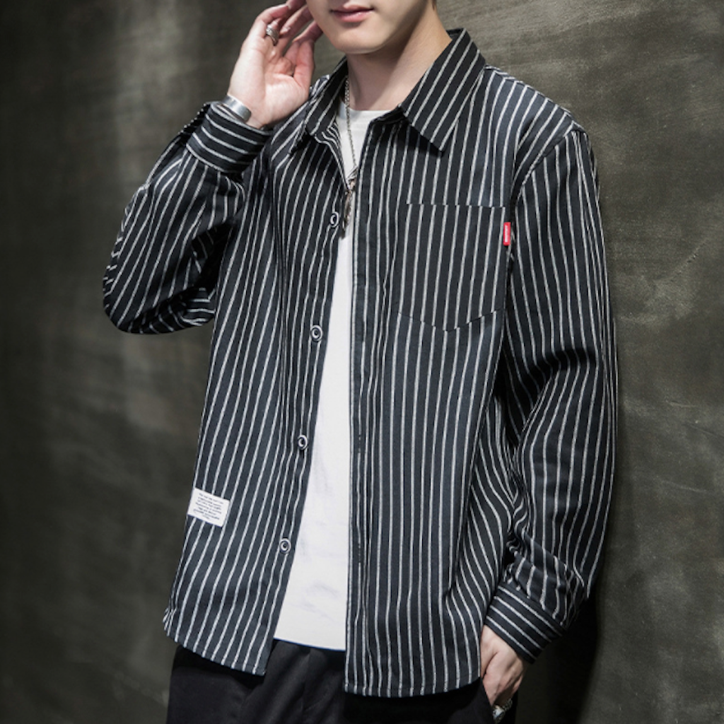 Linen Shirt with Stripes for Men