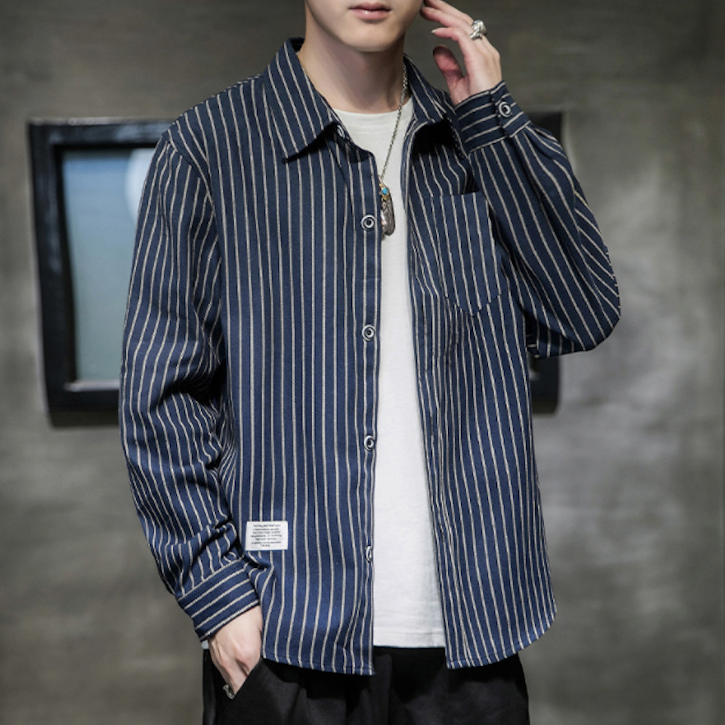 Linen Shirt with Stripes for Men