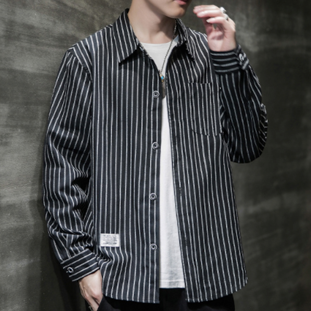 Linen Shirt with Stripes for Men