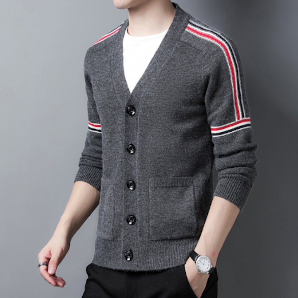 Colorful Striped Men's Cardigan