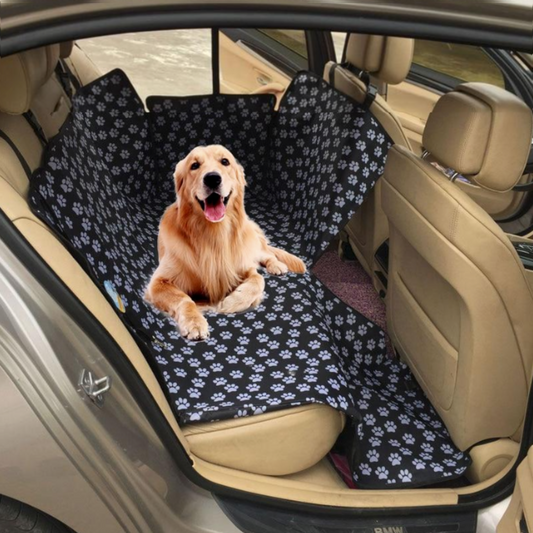 Water-Resistant Car Seat Protector for Dogs with Paw Design