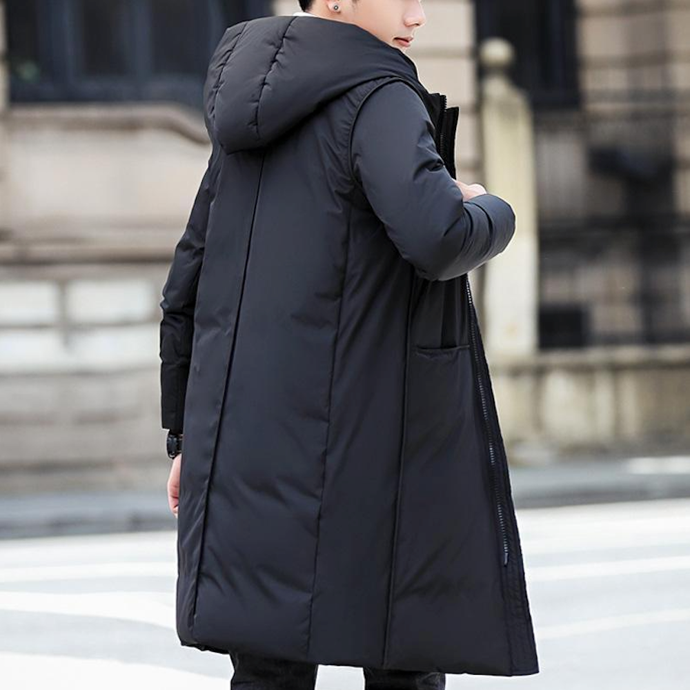 Mid-Length Hooded Men's Puffer Jacket