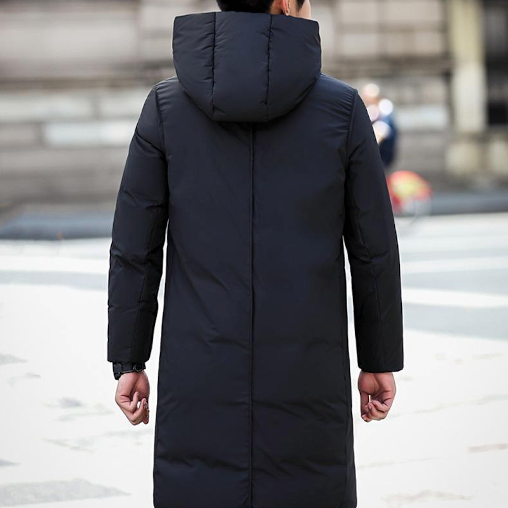 Mid-Length Hooded Men's Puffer Jacket