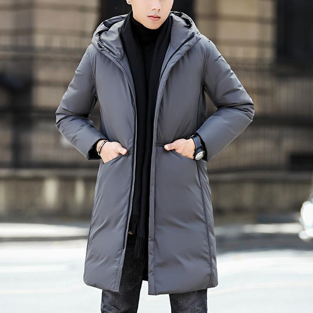 Mid-Length Hooded Men's Puffer Jacket