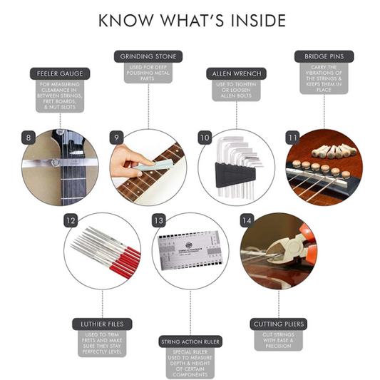 45-Piece Set of Tool Kit for Guitar Repair