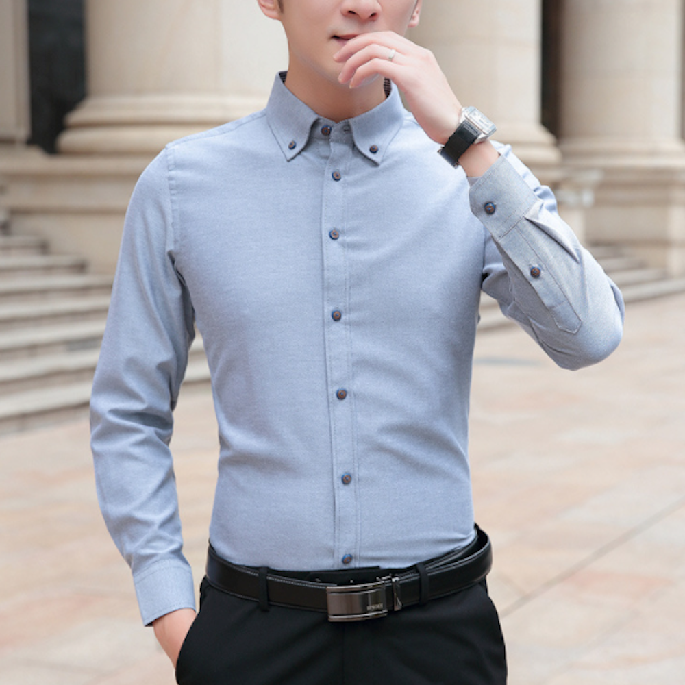 Long Sleeve Oxford Shirt for Men - Updated Title