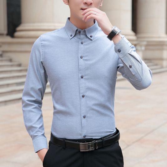 Long Sleeve Oxford Shirt for Men - Updated Title