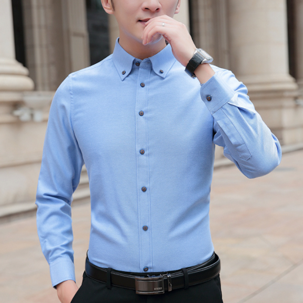 Long Sleeve Oxford Shirt for Men - Updated Title