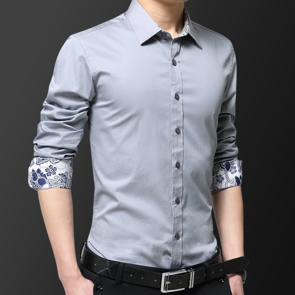 Flowery Inner Details Men's Button-Down Shirt