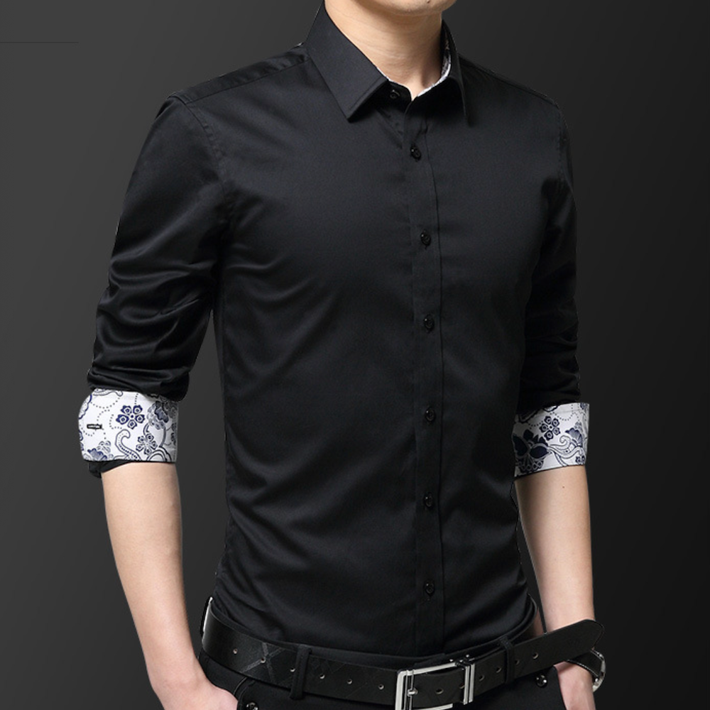 Flowery Inner Details Men's Button-Down Shirt