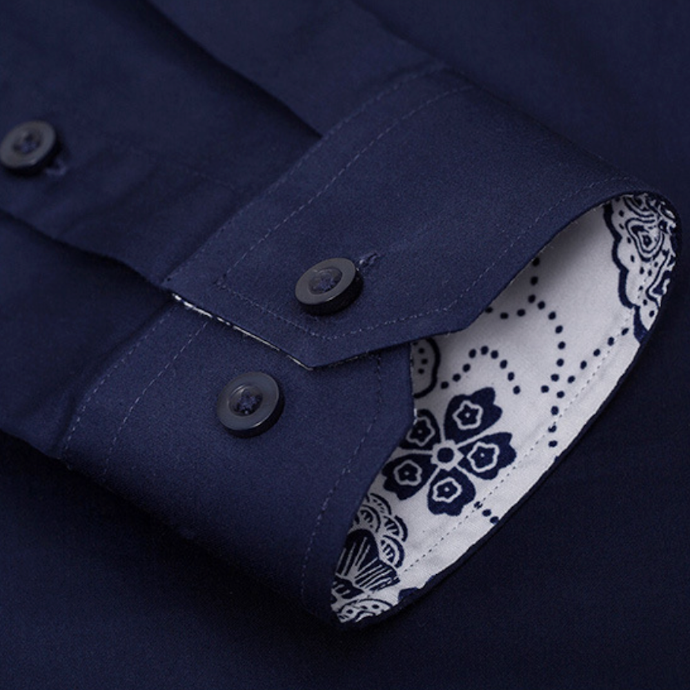 Flowery Inner Details Men's Button-Down Shirt