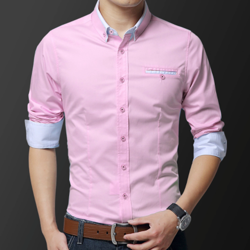 Dual Collar Men's Button-up Shirt