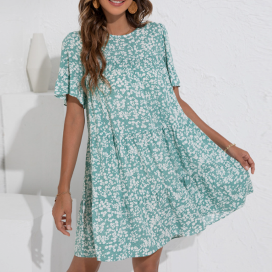 Floral Dress with Frilled Sleeves for Women