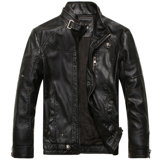 Faux Leather Jacket for Men - Bomber Style