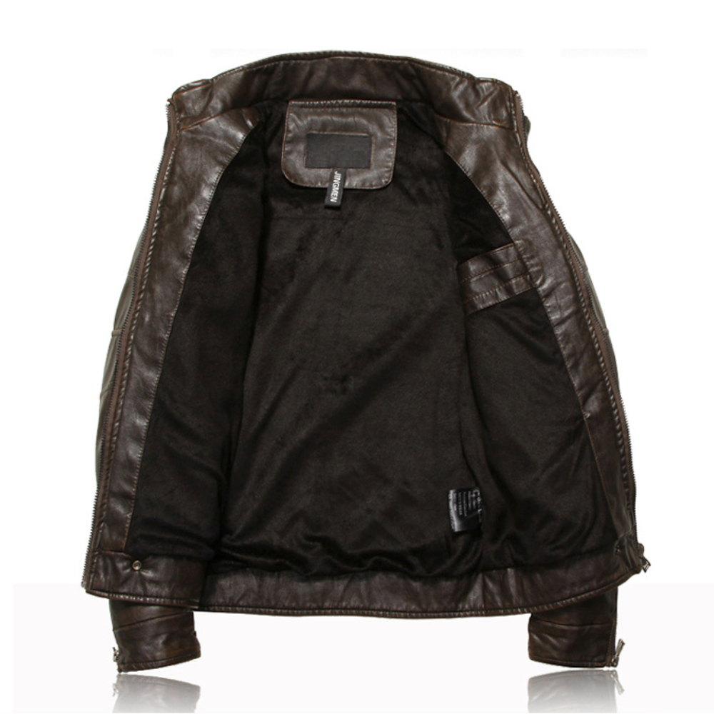 Faux Leather Jacket for Men - Bomber Style