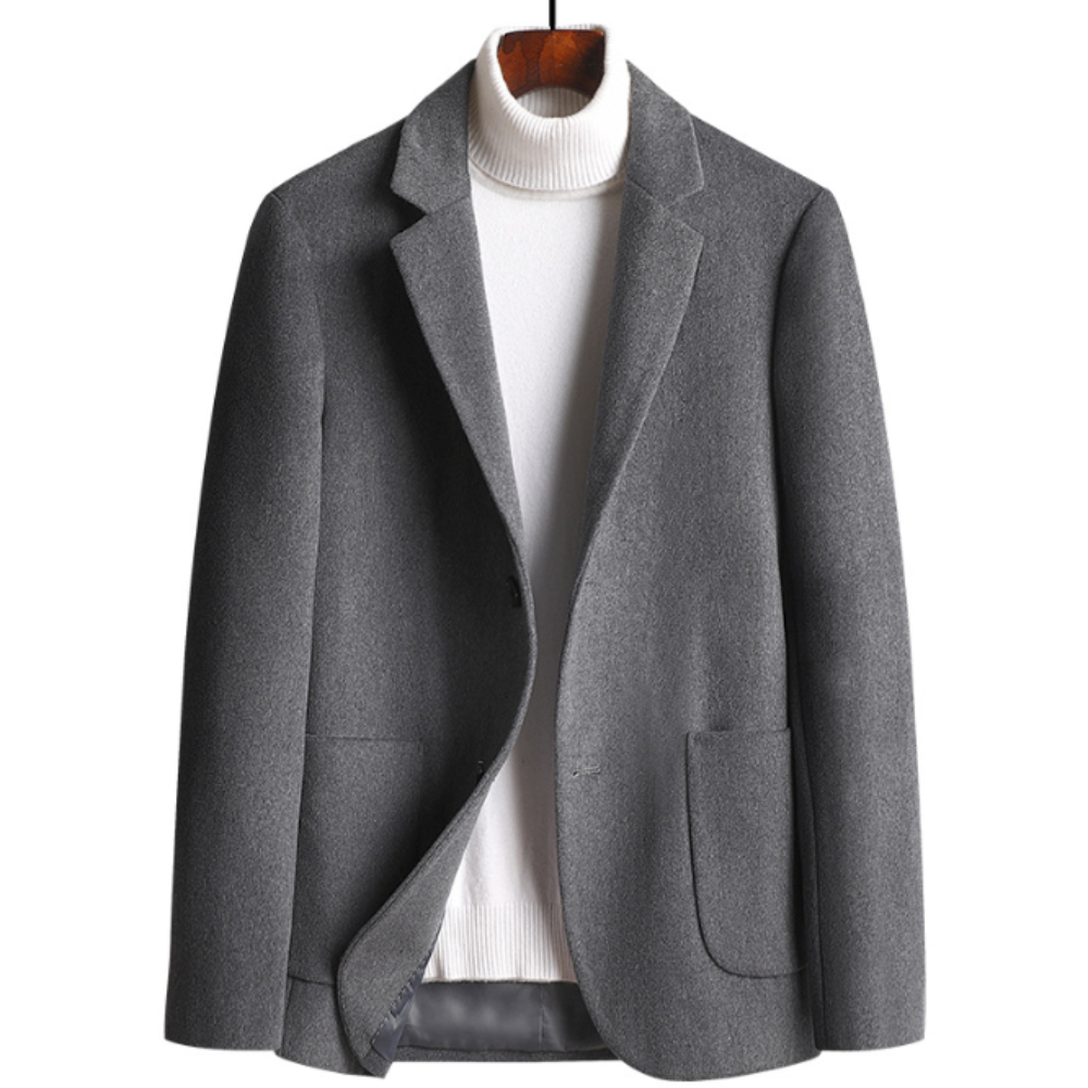 Sophisticated Single Button Wool Blend Sport Coat for Men