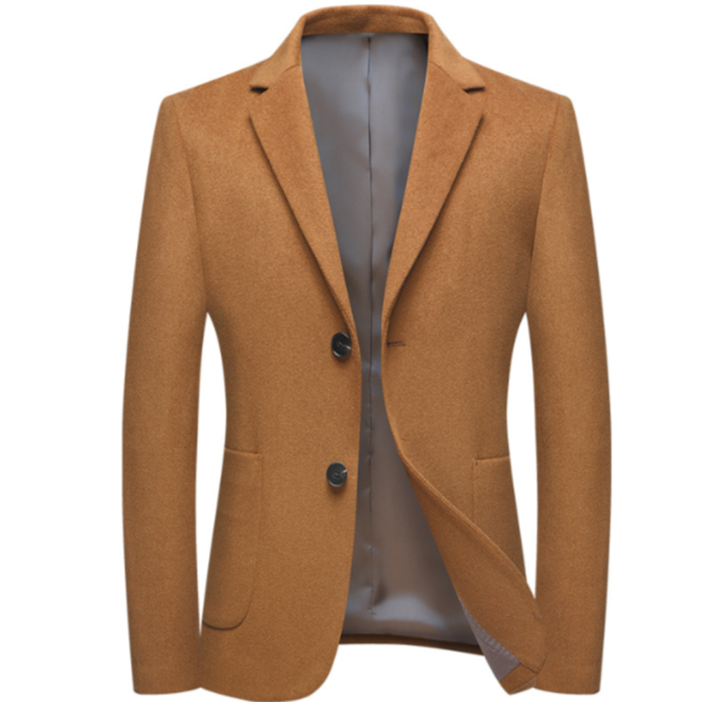 Sophisticated Single Button Wool Blend Sport Coat for Men