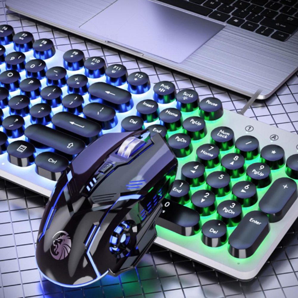 BX9 Gaming USB Wired Keyboard Mouse Set with Dragon LED Backlight