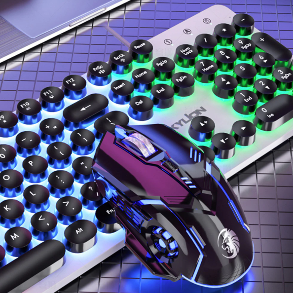 BX9 Gaming USB Wired Keyboard Mouse Set with Dragon LED Backlight