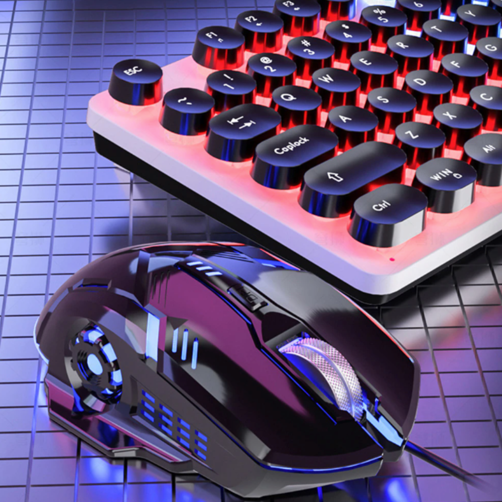 BX9 Gaming USB Wired Keyboard Mouse Set with Dragon LED Backlight