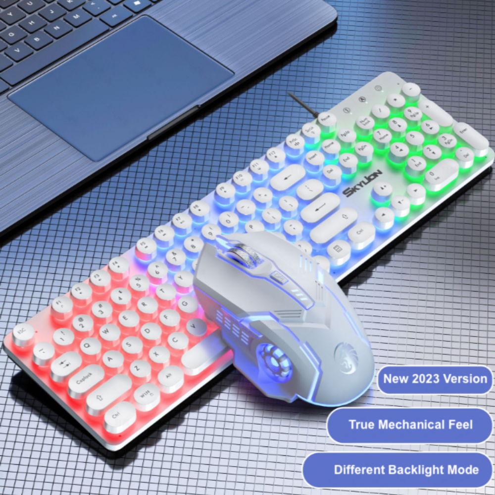 BX9 Gaming USB Wired Keyboard Mouse Set with Dragon LED Backlight