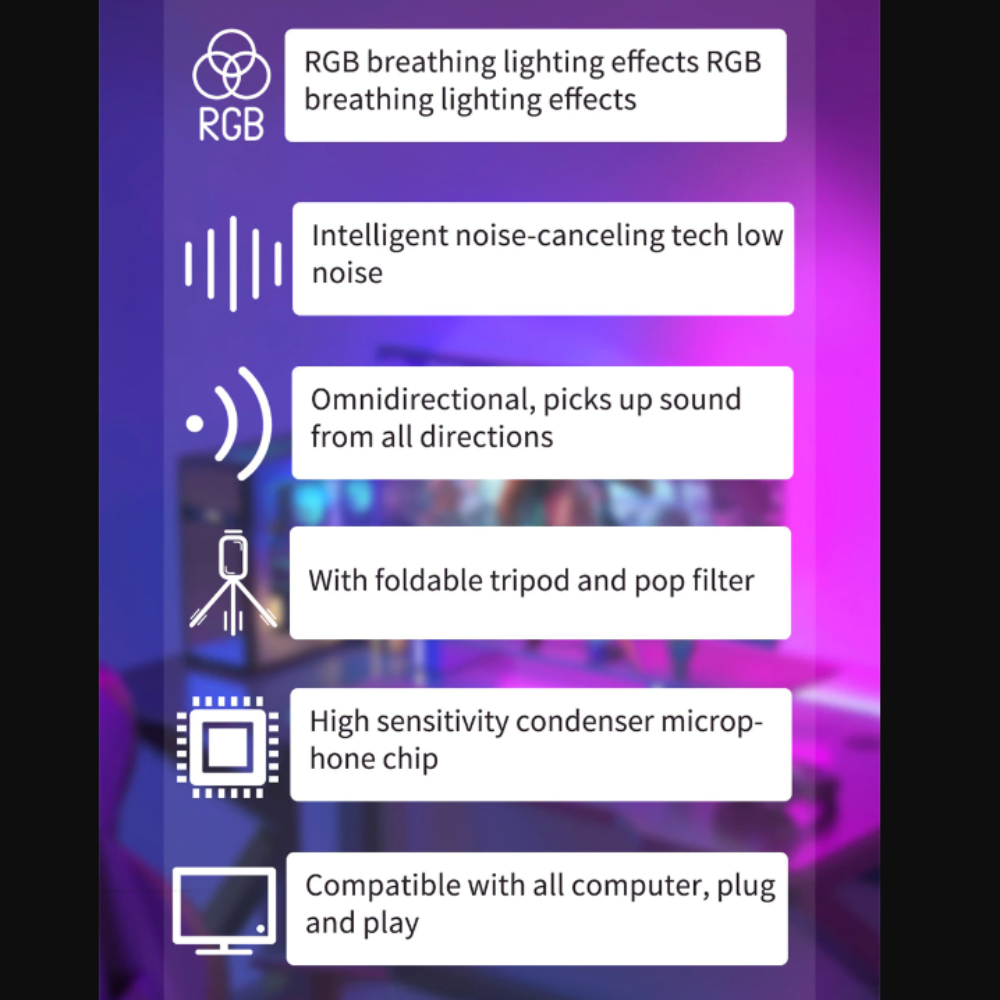 Gaming Desktop Microphone with RGB