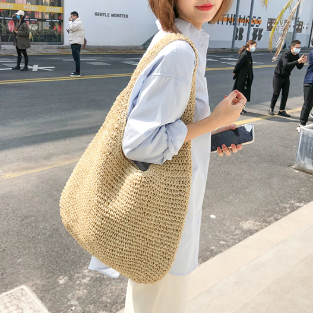 Straw Tote Bag for the Summer Season