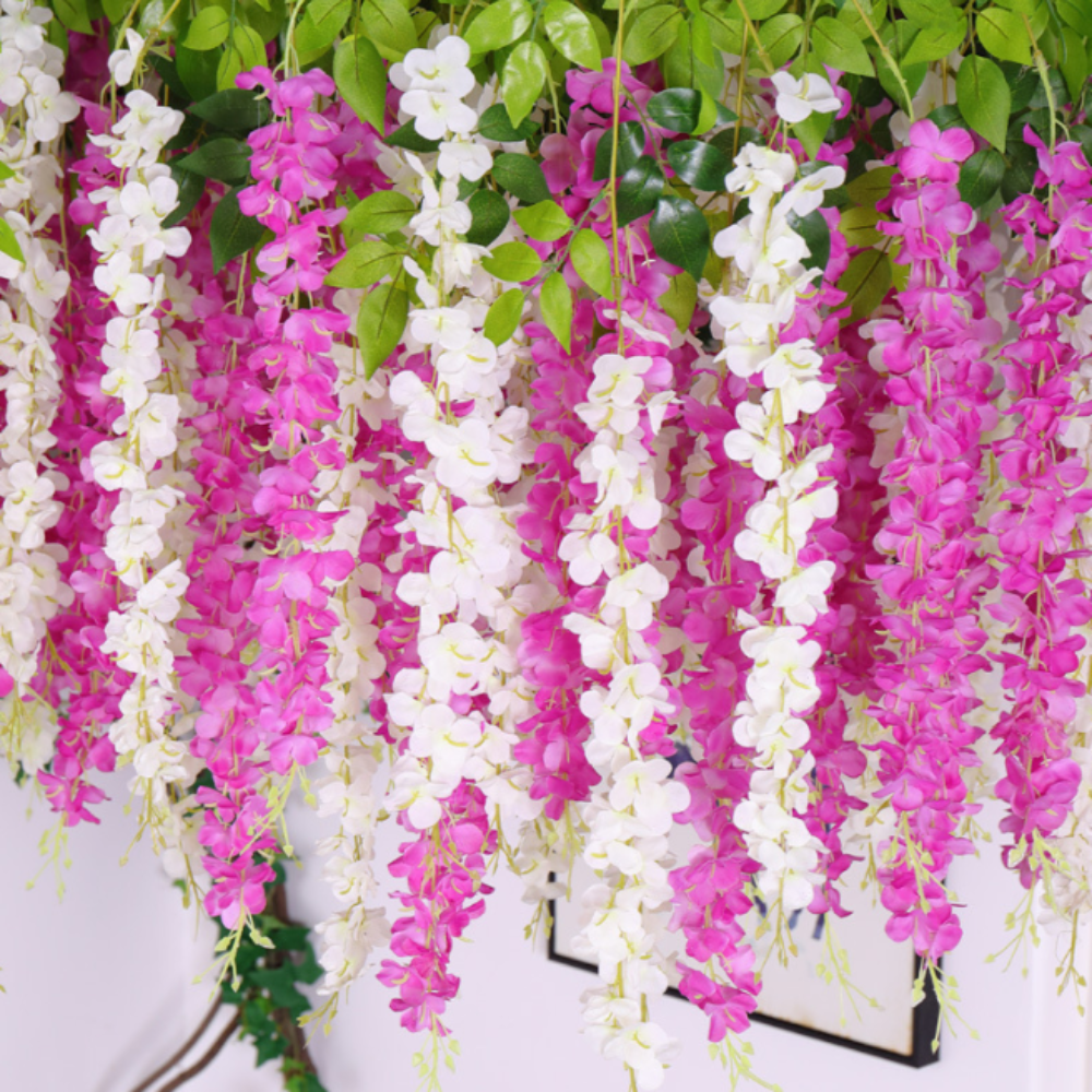 12 Floral Plastic Wisteria Pieces for Party Decoration