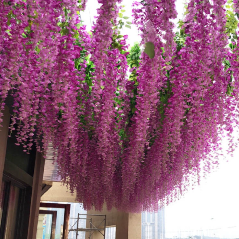 12 Floral Plastic Wisteria Pieces for Party Decoration