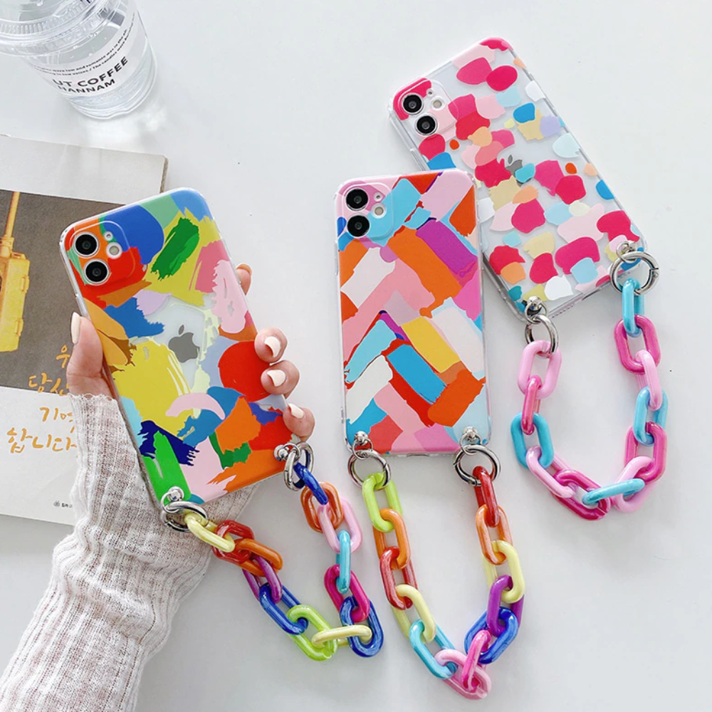 Colorful iPhone Case with Bracelet Chain - A Vibrant and Stylish Phone Accessory