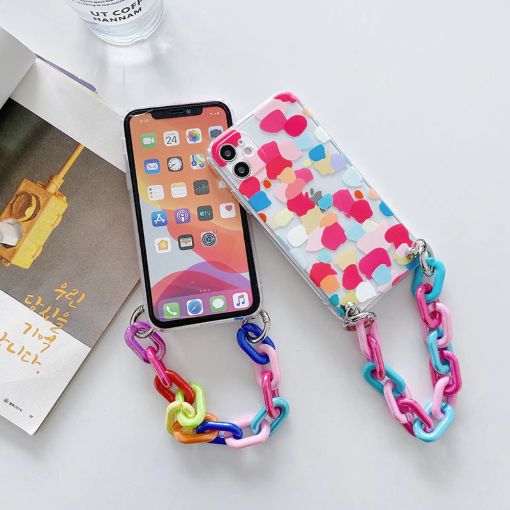 Colorful iPhone Case with Bracelet Chain - A Vibrant and Stylish Phone Accessory