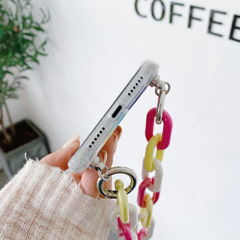 Colorful iPhone Case with Bracelet Chain - A Vibrant and Stylish Phone Accessory