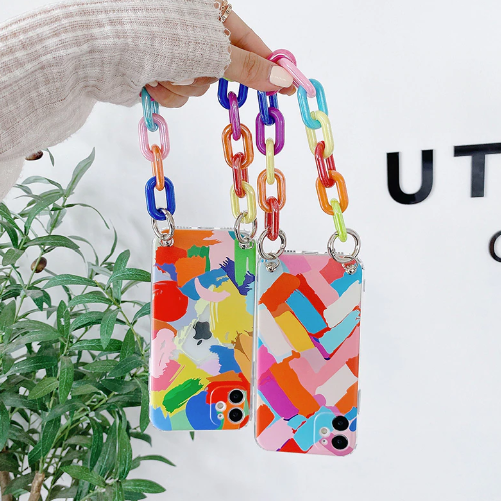 Colorful iPhone Case with Bracelet Chain - A Vibrant and Stylish Phone Accessory