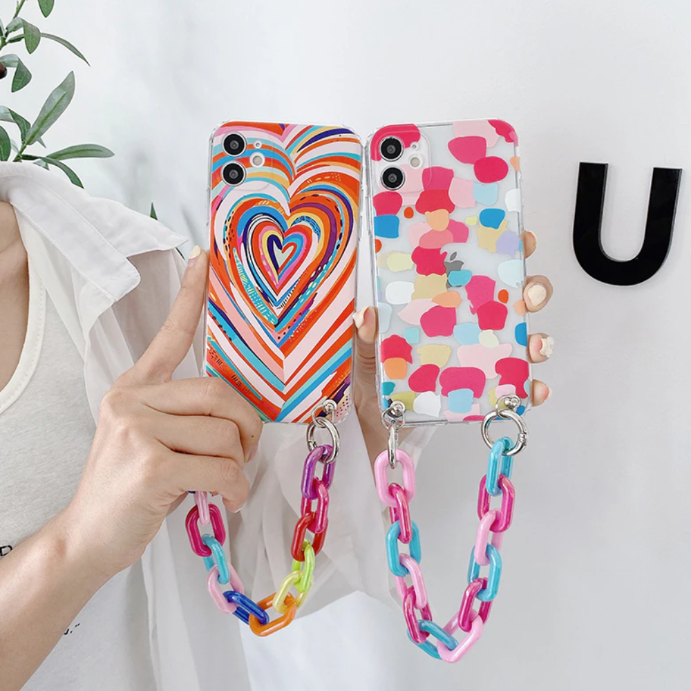 Colorful iPhone Case with Bracelet Chain - A Vibrant and Stylish Phone Accessory