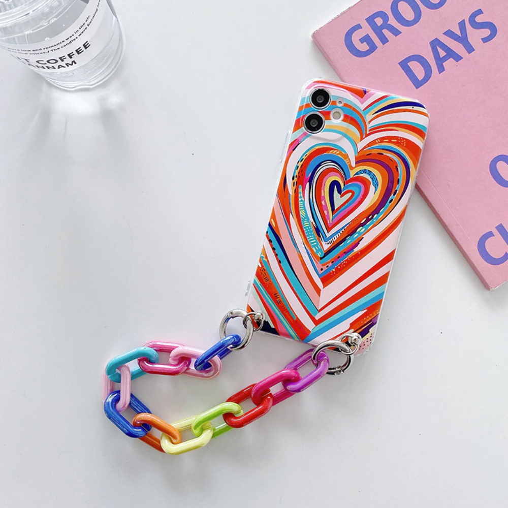 Colorful iPhone Case with Bracelet Chain - A Vibrant and Stylish Phone Accessory