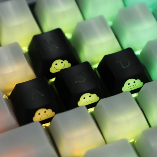Thunder Cartoon Theme Keycap Set of 8 with Durable Wear Resistance