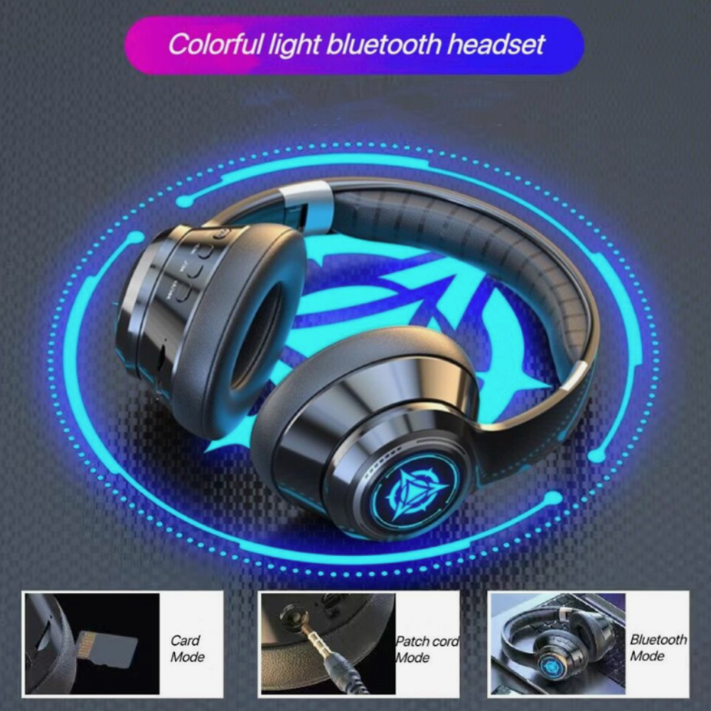 Sporty Dragon Wireless Bluetooth Headphones with Illuminating Light