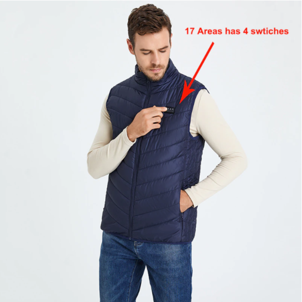 Lightweight 17-Panel Smart Heating Vest with Expanded Heating Area