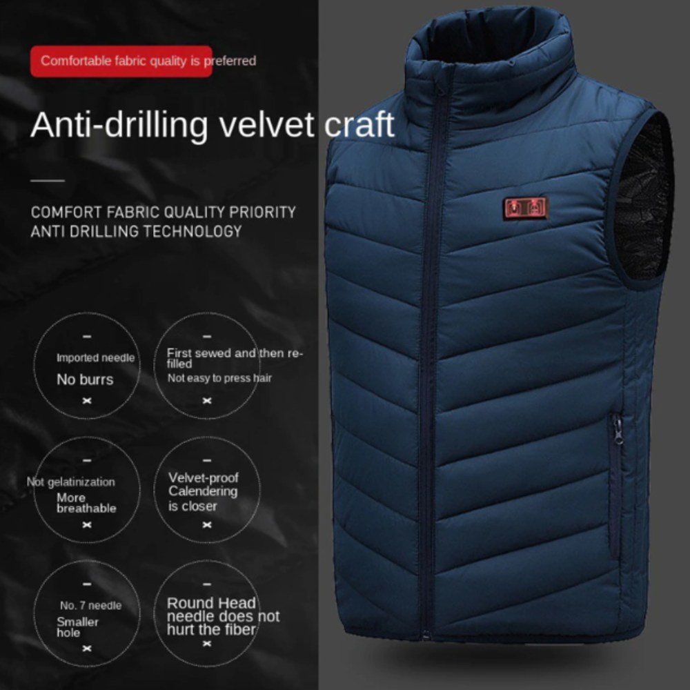 Lightweight 17-Panel Smart Heating Vest with Expanded Heating Area