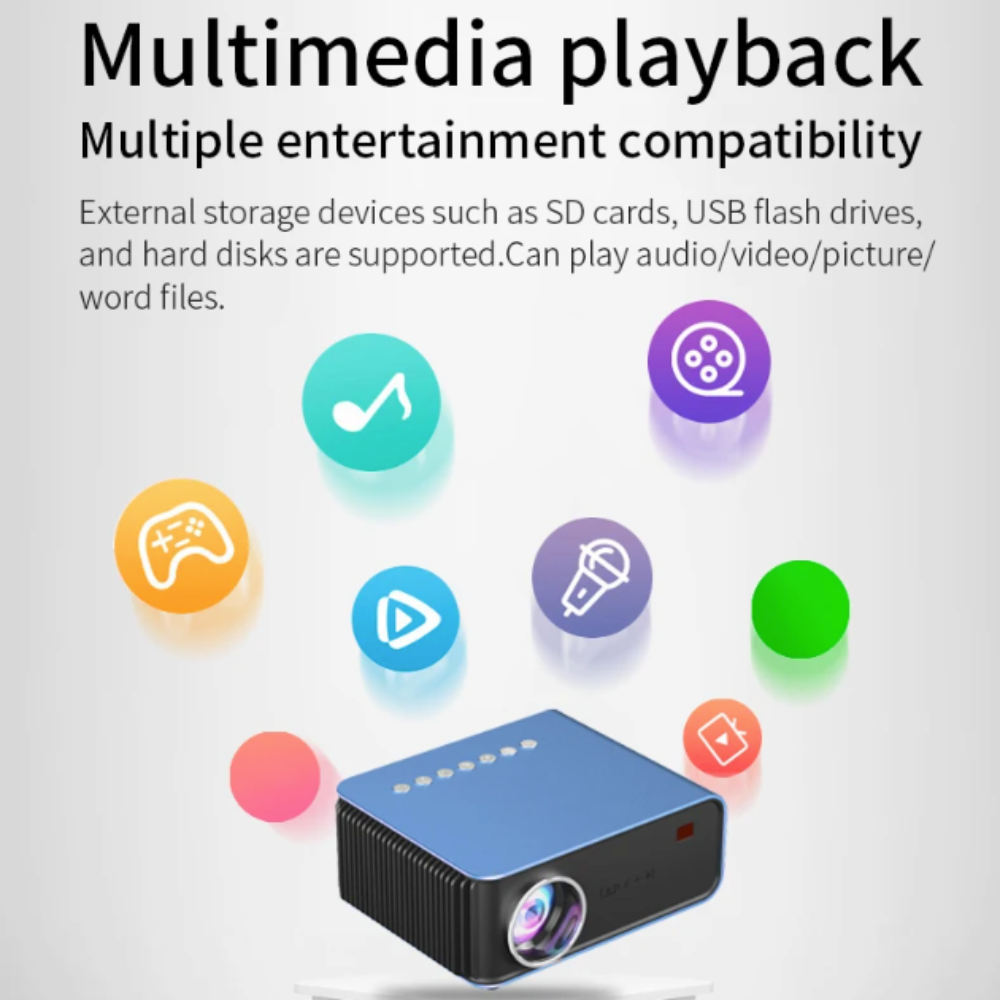 Compact Home Cinema Projector with Full HD 1080P Resolution